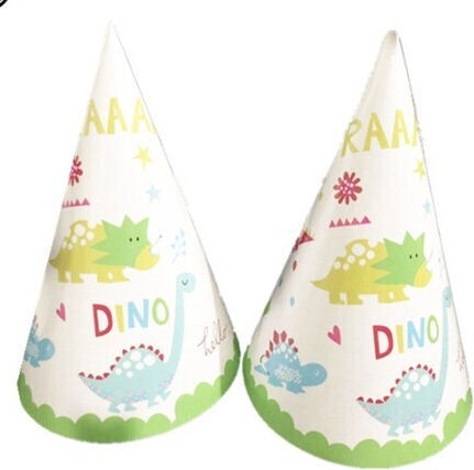 Set 6 Partyhüte Flippy Dino Park Collection 20 x 14 cm Pappe Mehrfarbig
