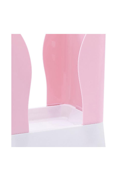Erweiterbarer Büromülleimer Flippy Kunststoff Verstellbar Faltbar Vielseitig Küche Badezimmer Büro Universeller Mülleimer 21x25x17 cm Rosa Weiß