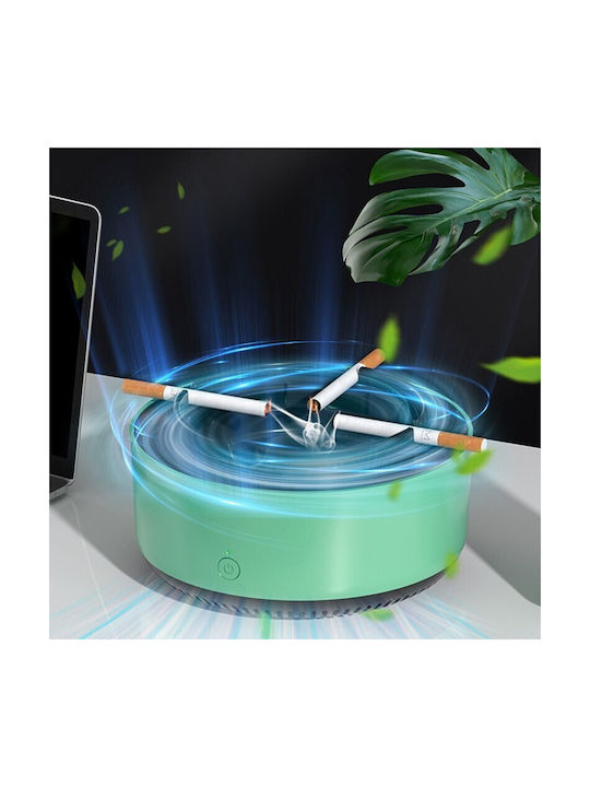 Cenușare Multifuncțională Absorbție Flippy Încărcare Usb Purificator Aer Absorbție Fum Cenușare 14,5 X 14 X 7,5 Cm Verde