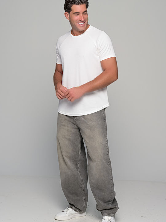 Men's Jean Pants with Relaxed Baggy Fit Gray