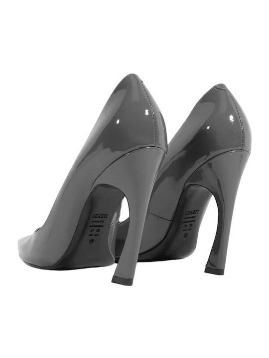 Leder Pumps mit hohem Absatz Gray