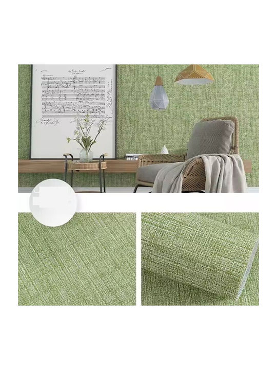 Rulou de Perete Autocolant Flippy Canvas 10 M Rezistent la Umiditate 2,5 Mm Grosime Model Texturat Verde Deschis