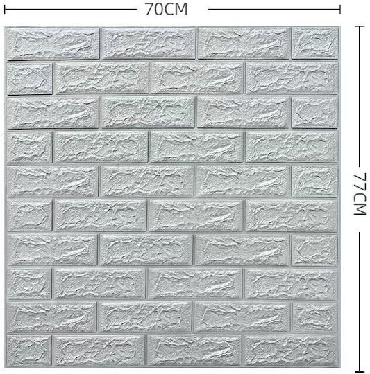 Set 10 Wall Stickers Flippy Self-adhesive 70 X 77 Cm 3.5 Mm Thickness 5.3 Sqm Coverage Pvc Brick Pattern Gray Set 10 Wall Stickers Flippy Self-adhesive 70 X 77 Cm 3.5 Mm Thickness 5.3 Sqm Coverage Pvc Brick Pattern Gray