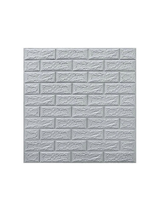 Set 10 Wandsticker Flippy Selbstklebend 70 X 77 Cm 3,5 Mm Dicke 5,3 Qm Abdeckung PVC Ziegelmuster Grau
