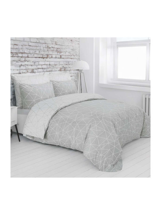 Espree Set Cotton Duvet Cover Single with Pillowcase 160x240cm Mila Gray