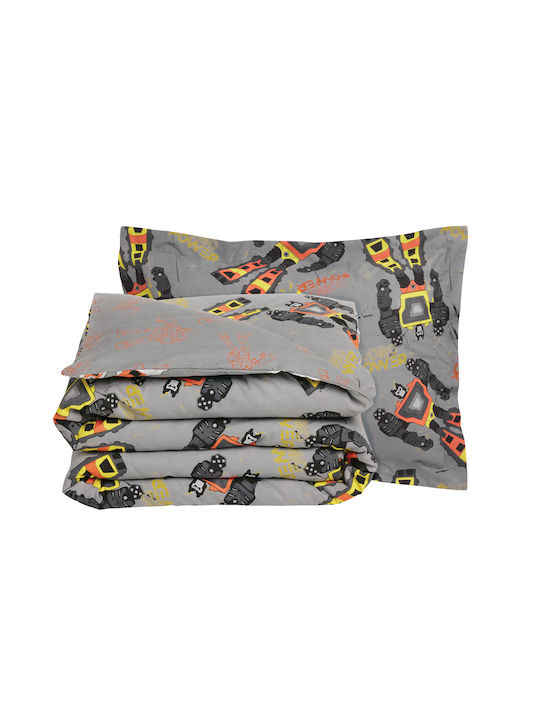 Das Home Σετ Σεντόνια Μονά Βαμβακερά 4974 Grey 170x260cm 3τμχ