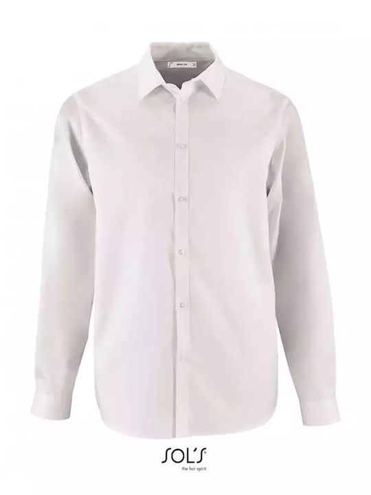 Brody Langärmlig Baumwolle Hemd White