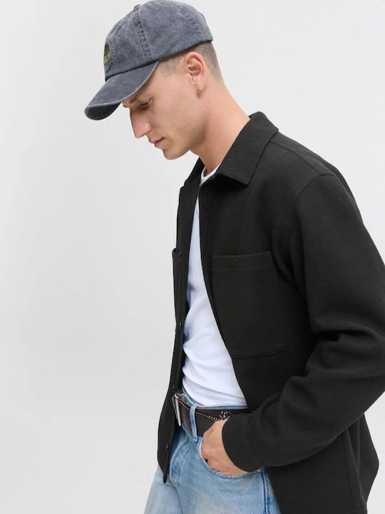 Langärmeliges Overshirt in Enge Passform Schwarz
