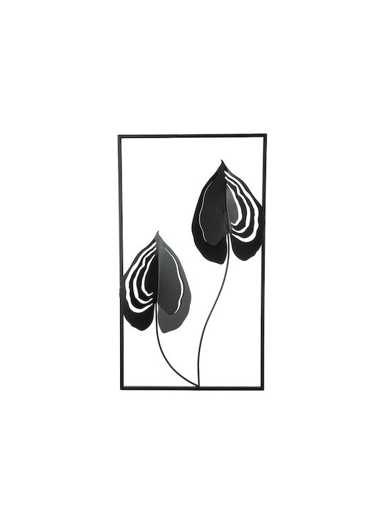Embossed Wall Decor Leaf Pattern Metallic Black 2 Variety 30x2x55cm 30x2x55cm 4063387622209