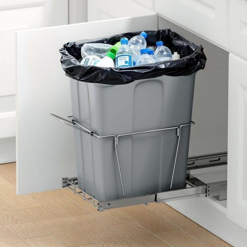 Vevor Plastic Grey Waste Bin for Cabinet 40.7x28.5x48.3cm