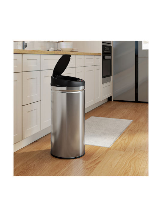 HomCom Waste Bin from Stainless Steel with Sensor Black 42lt
