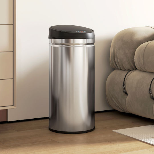 HomCom HomCom Mülleimer aus Inox mit Sensor 42l Silber