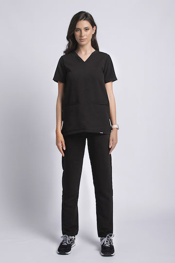 Numascrubs Women's Black Medical Blouse