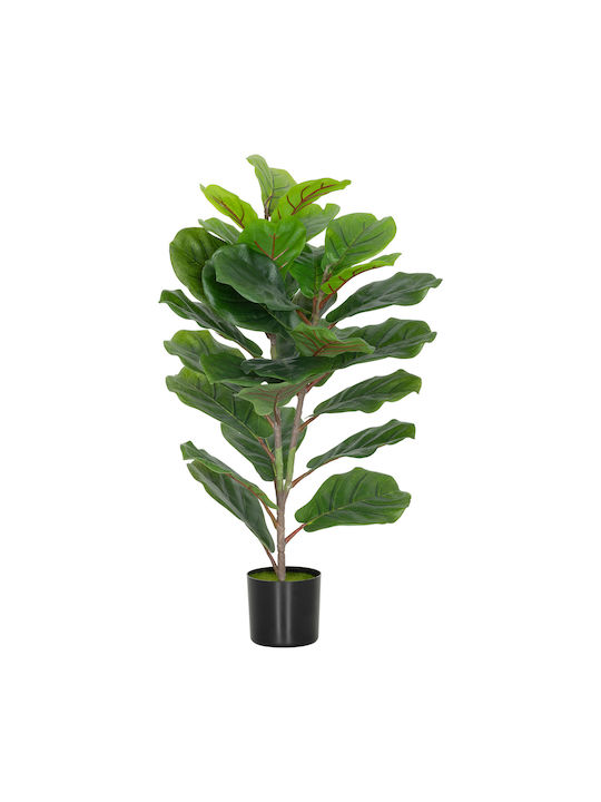 Homcom Artificial Plant Ficus Lyrata Height 80 cm Indoor Spaces Pot Decoration Home Office Green 83c-056v00gn
