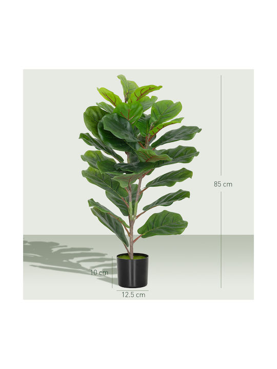 Homcom Artificial Plant Ficus Lyrata Height 80 cm Indoor Spaces Pot Decoration Home Office Green 83c-056v00gn