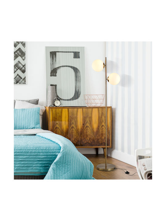 HomCom Lampa de podea Î165xL28cm. cu Soclu pentru Bec E27 Auriu