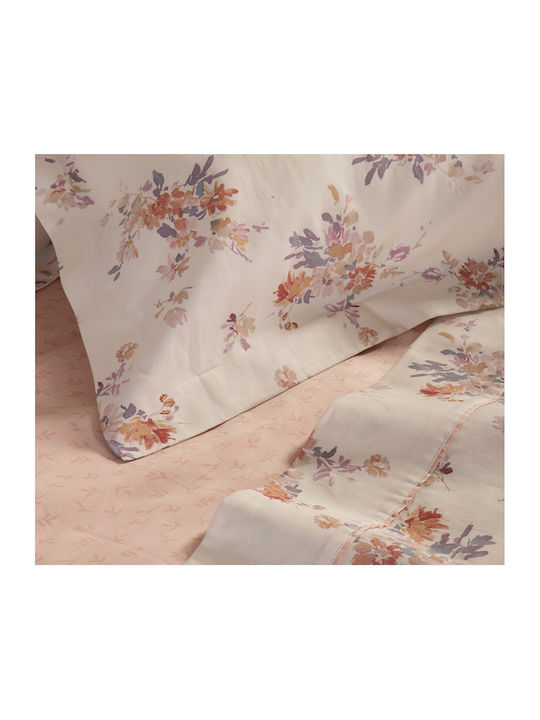 Nef-Nef Homeware Bettdecke Großes Doppelbett 240x230cm Lefebr Ecru/rose 300 GSMGsm