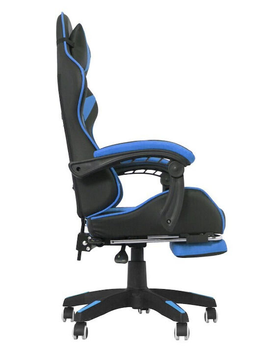 Scaun Gaming Din piele ecologică cu Suport pentru picioare Albă