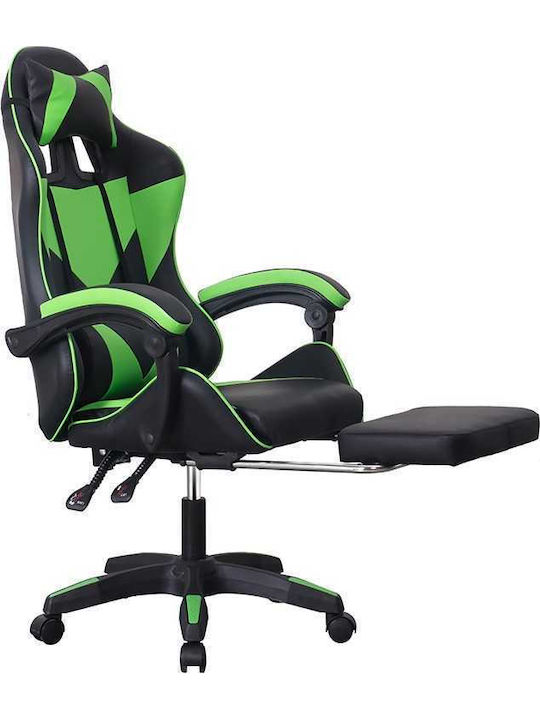 Gaming Chair with Footrest Green