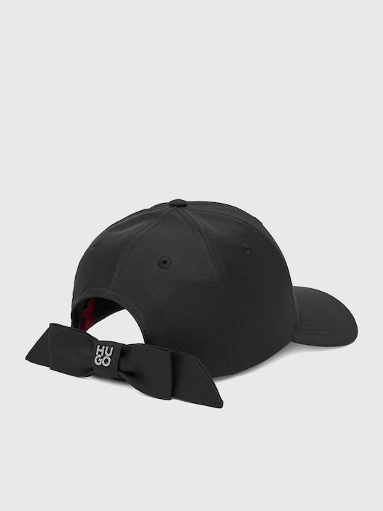 Hugo Logo-Embrodierte Twill Kappen Bow Verschluss Ally-Bow-Stacked Schwarz Damen Schwarz 50544452-001