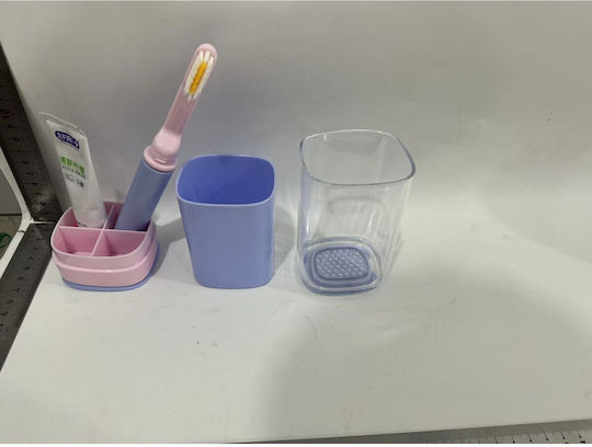 Flippy Suport Multifuncțional Pentru Pahare De Călătorie Funcții De Depozitare Pentru Articole De Igienă Dentară 13 X 6.8 X 6 Cm Roz Mov