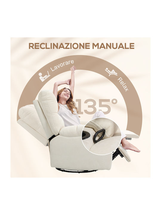 Fotoliu Relax Rotativ cu Puf Bej 88x96x108cm
