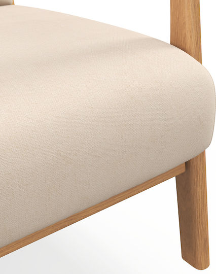Relaxsessel Samt Beige 61x78x76cm
