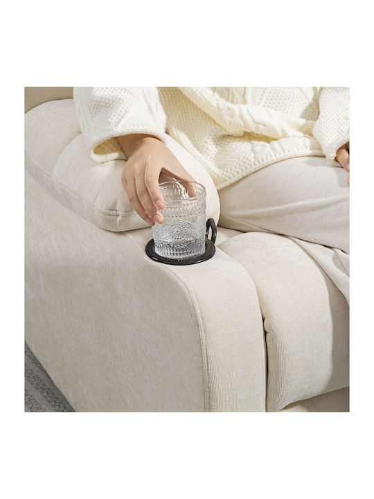 Fotoliu Relax Rotativ cu Puf Bej 88x96x108cm