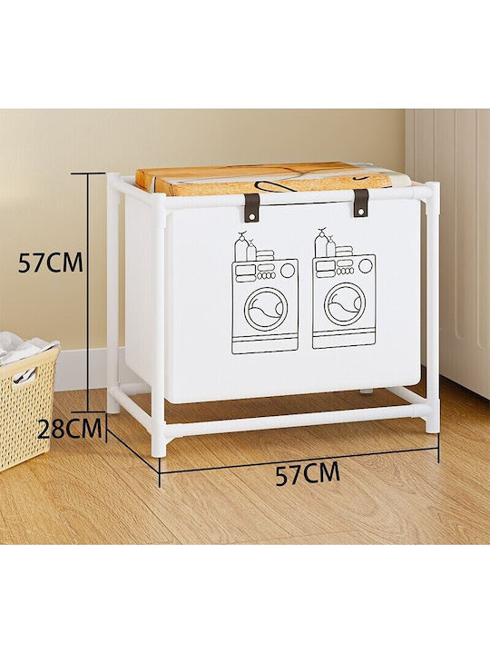 Wäschekorb Stoff 97x44x57cm Weiß