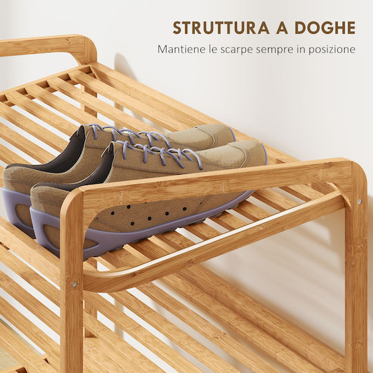 Bamboo Shoe Organizer Beige 76x33x50.8cm