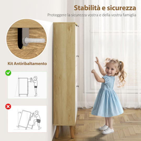 Holz Schuhschrank 80x24x127cm