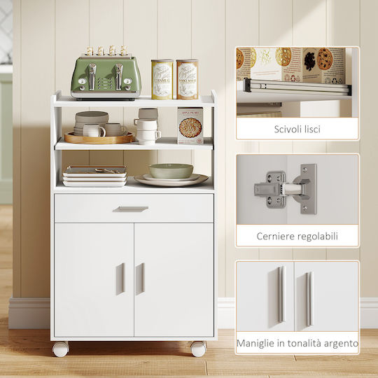 Kleiderschrank Büro mit Rollen White 59x40x92cm