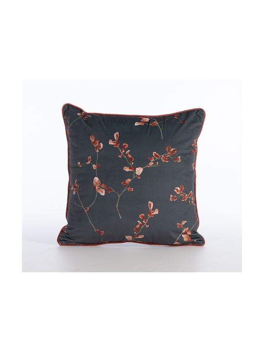 Nef-Nef Homeware Sofa Cushion Vania Velvet Blue/Black 45x45cm