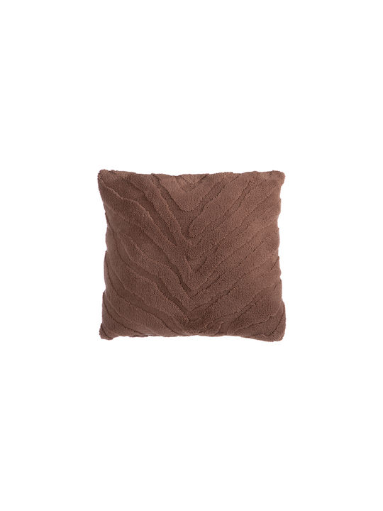 Nef-Nef Homeware Sofa Cushion Berien Fleece Brown 45x45cm