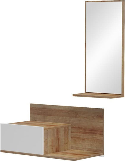 Miranda Entry Furniture with Mirror & Shoe Rack White-oak 60x30x89.5cm