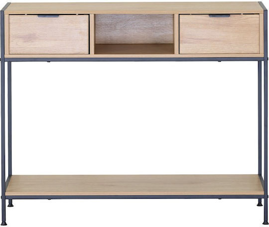 Κονσόλα Ξύλινη Oak / Μαύρο Μ100xΠ35xΥ80εκ.