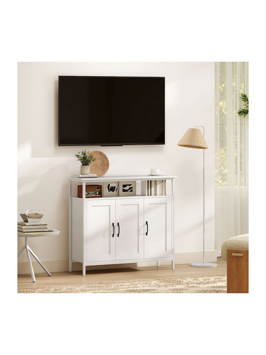 Sideboard made of Wood & Metal White 100x35x88cm
