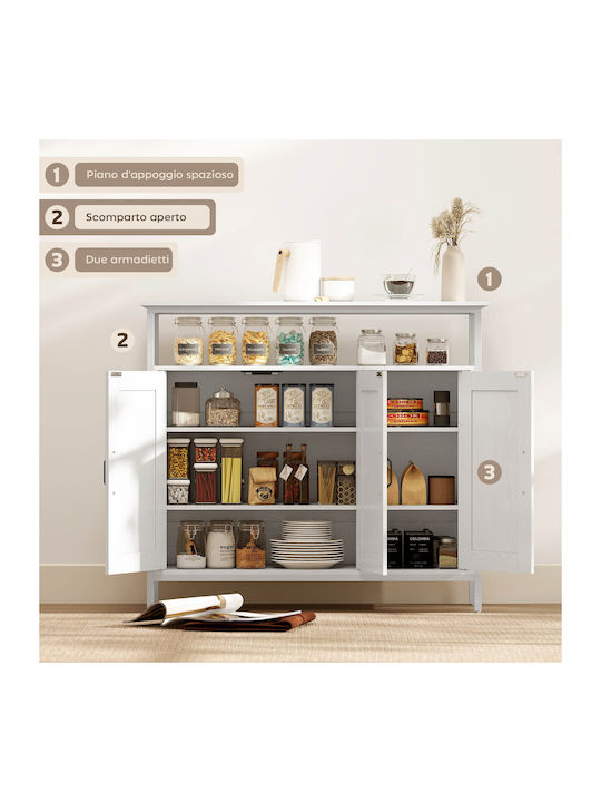 Sideboard made of Wood & Metal White 100x35x88cm
