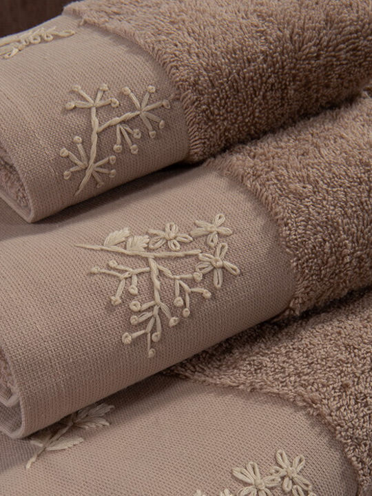 Nef-Nef Homeware Комплект Хавлиени Кърпи 3 Бр Perfection Бежови Тегло 500гр/м²