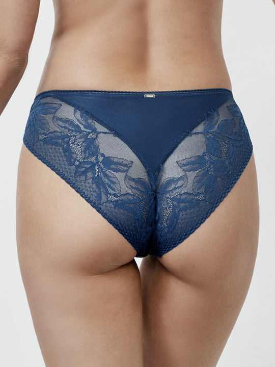 Women's Slip with Lace Blue