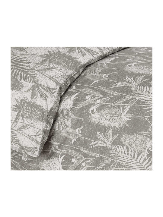 Espree Set Cotton Duvet Cover Single with Pillowcase 160x240cm Thistle Gray