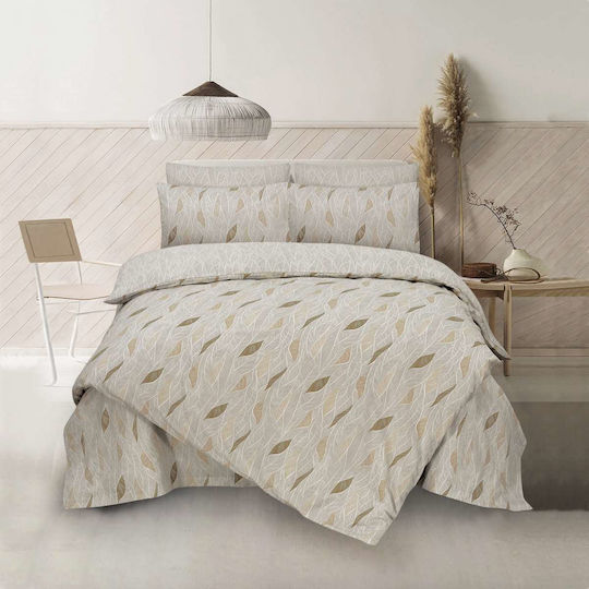 Espree Set Cotton Duvet Cover Single with Pillowcase 160x240cm Cypres Beige