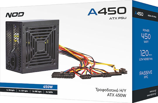 NOD A450 450W Black Computer Power Supply Full Wired