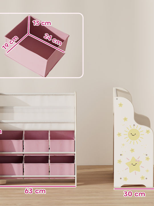 Aiyaplay Toy Storage System made of Wood Pink 63x30x71cm 1pcs