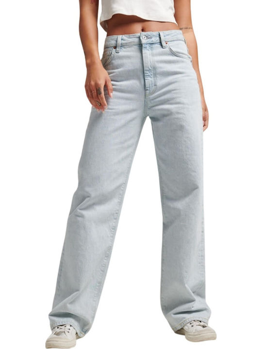 Hoch tailliert Damenjeans in Lockerer Passform Denim