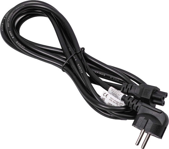 Akyga Schuko - IEC C5 Cable 3m Μαύρο AK-NB-10A