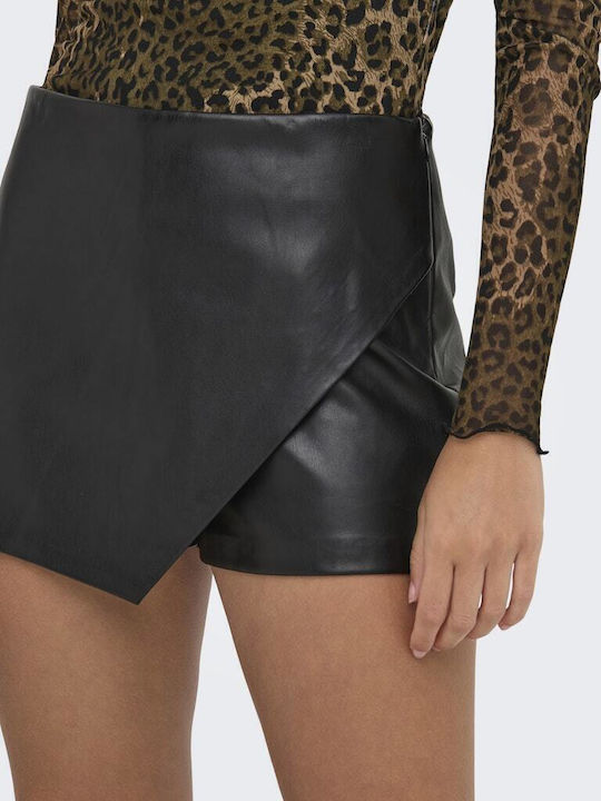 Mist Leather Mini Skirt Envelope Black