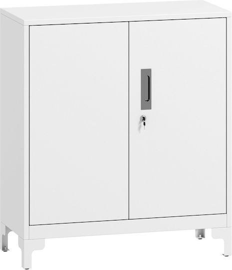Cabinet de Birou Metalic cu încuietoare Alb 80x35x91cm