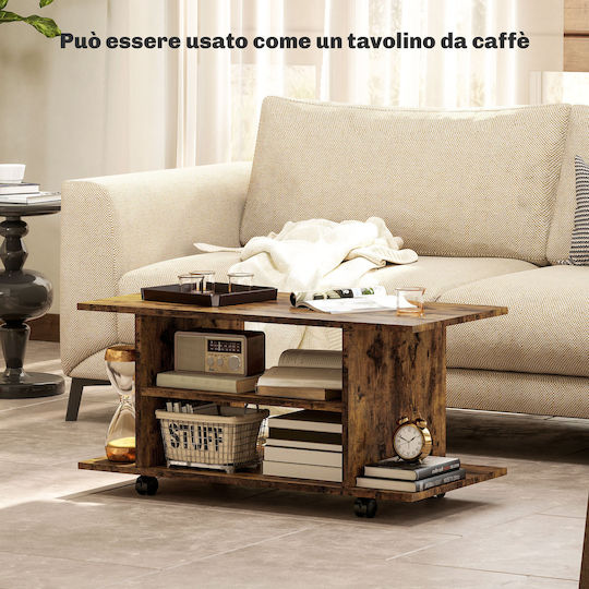 TV Stand with Wheels Rusty Brown L80xD40xH40cm