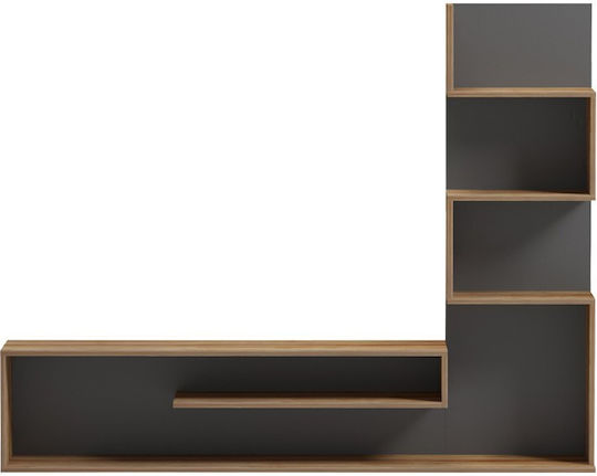 Телевизионни Мебели Cazenda Oak Сив М160xД29xВ126см